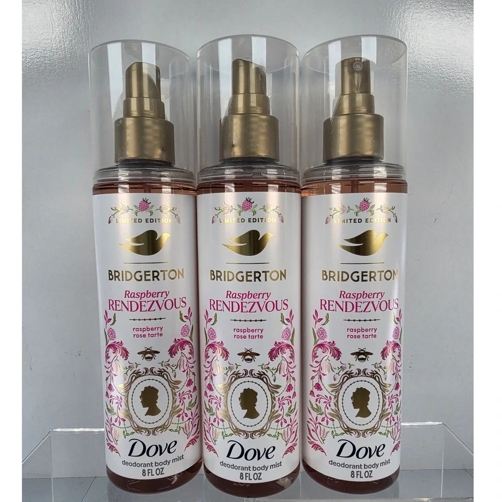 3pk Dove Bridgerton Limited Edition Raspberry Rendezvous Body Mist 8oz